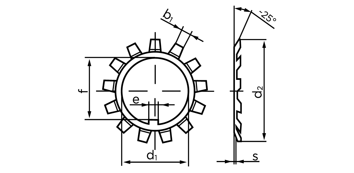 Teknisk tegning af DIN 5406
